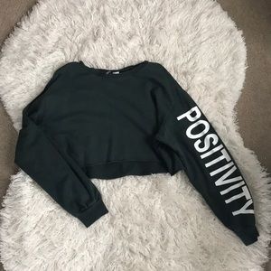Positivity crop top, army green